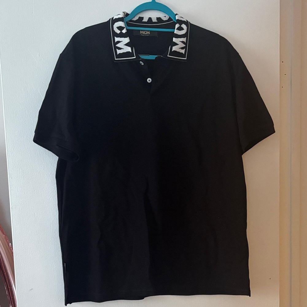 MCM Black Polo with Logo Collar